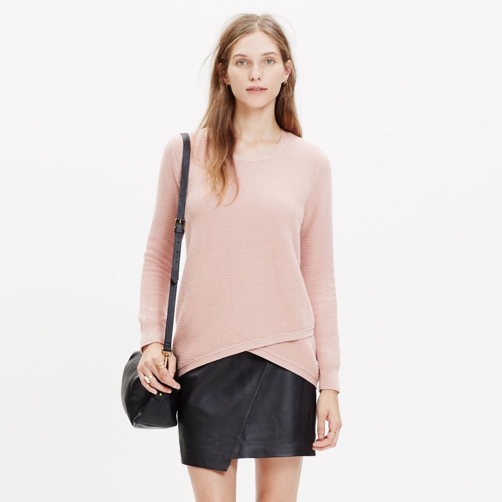 Madewell blush pink waffle sweater